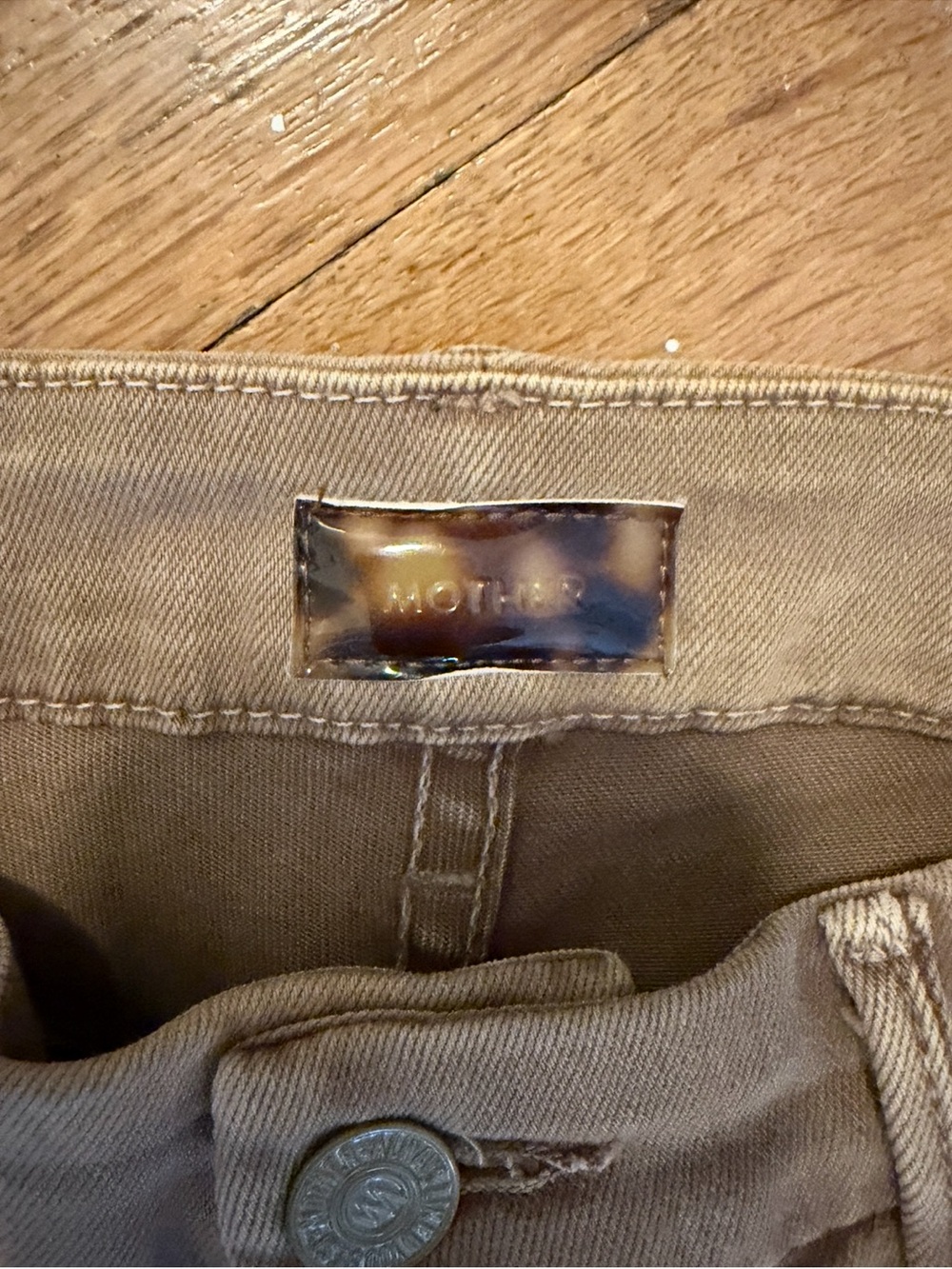 MOTHER Tan High-Rise Stretch Jeans - Picture 3 of 3